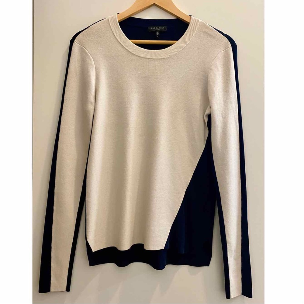 Rag & Bone Cream & Navy Sweater